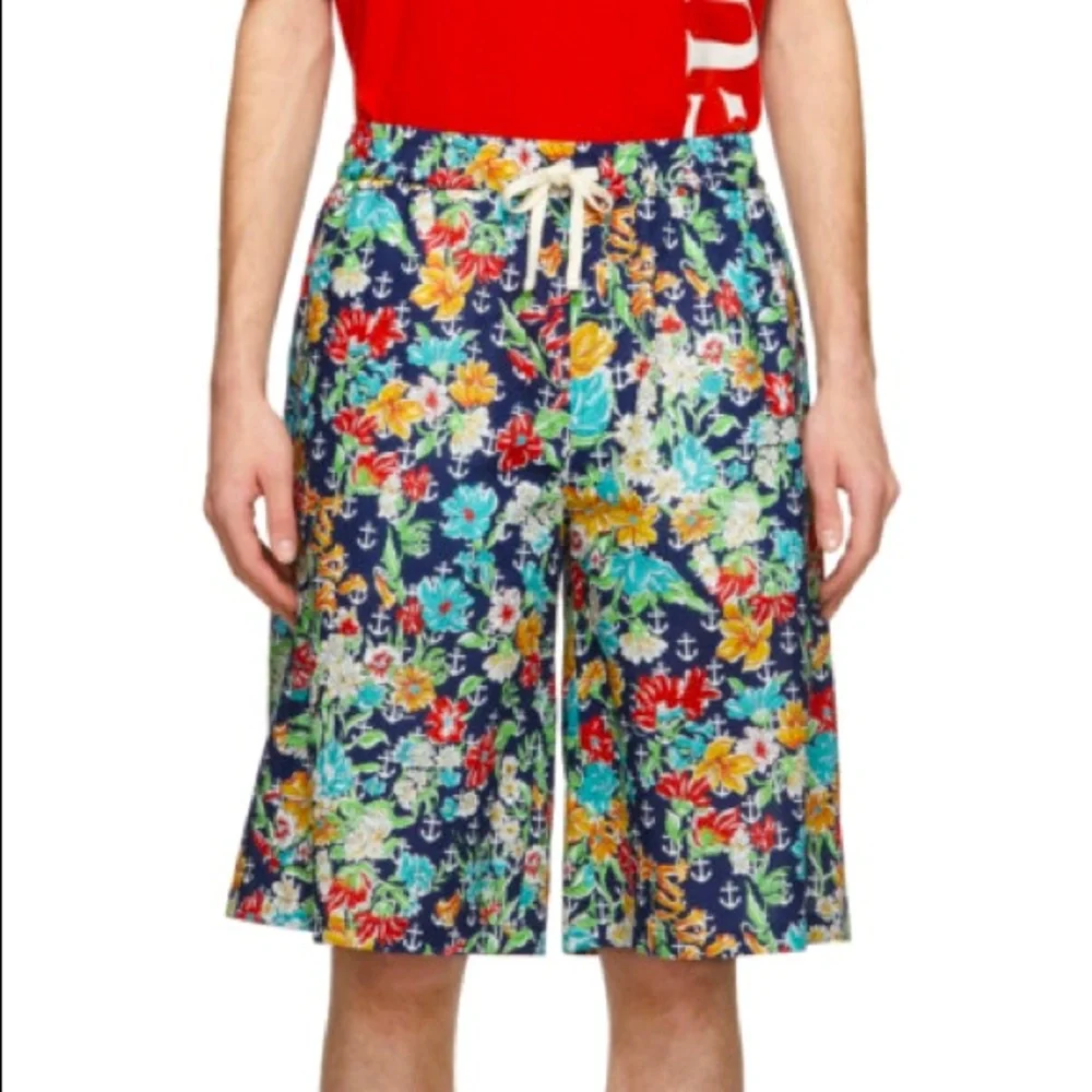 Gucci Multicolor Hawaiian Anchors Shorts With Logo GG - Floral Print size 48 Med